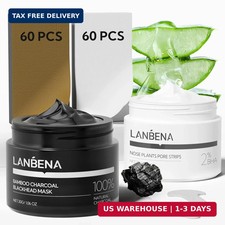 LANBENA 2-Pack Pore Strips: 2 Salicylic Acid BHA Nose Strips  Bamboo Charcoal