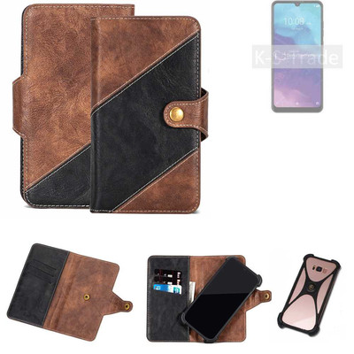 Handy Schutz Hülle für ZTE Blade A7 2020 Handy-Cover Braun Booklet Case