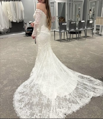 Wedding Dress Size 6 Unaltered Oleg Cassini White Lace | eBay