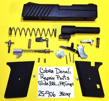 Cobra Denali 380 ACP BLACK SLIDE BARREL FIRING PIN GRIPS PARTS ITEM # 25-906