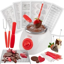Electric Chocolate Melting Pot Set- XMAS Candy Bar Making or Fondue Fountain ...