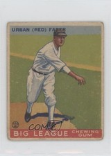 1933 Goudey Big League Chewing Gum R319 Red Faber Urban (Red) Faber #79 HOF 2u3