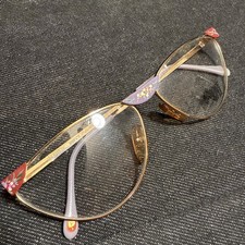 VTG Dolce Vita Italy 24kt Gold Plate Painted Micro Mosaic Look Frames Glasses 54