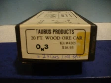 TAURUS PRODUCTS #4305 On3 2-Cars in kit: 30 ft. Flat Car + 20 ft. Ore Car'-EXCEL