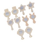 10 stücke holz mini spiegel graffiti spielzeug diy pädagogisches handgemachtes