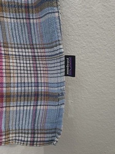 Patagonia Herren Hemd blau M’s Just Plaid Gr. M Bio Baumwolle Wandern - Bild 4 von 6