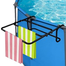 Above Ground Poolside Pool Towel Rack Outdoor Metal, Outdoor Pool Side Hangin...