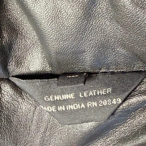 Black Leather Bomber Jacket image 2