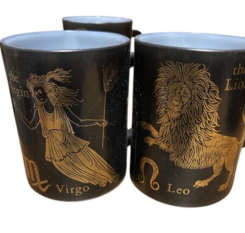 SET OF 9 VINTAGE FEDERAL GLASS ZODIAC MUGS - Picture 6 of 7