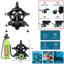 Full Face Diving Goggles Kit Silicone Anti-fog Mask Underwater Breathing Snorkel