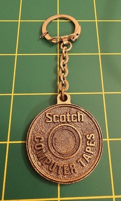 Vintage Scotch Computer Tapes Souvenir Metal Keychain, B2b6