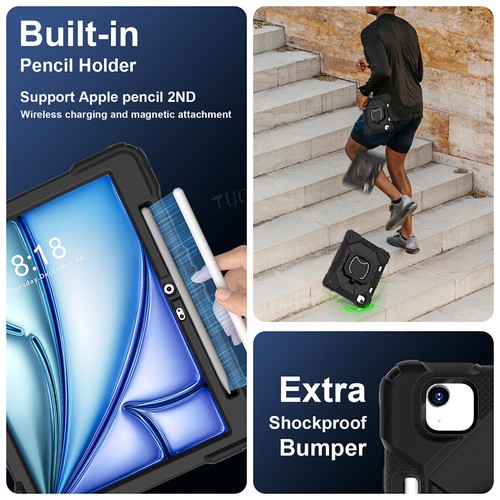 Case For iPad 6/7/8/9/10th Air 6 5 4 Pro 11 2024 Shockproof Rugged Stand Cover - Picture 30 of 174