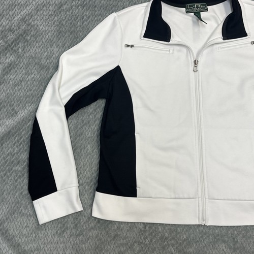 Giacca Ralph Lauren Active donna L bianca nera full zip tennis pickleball pista - Foto 4 di 16