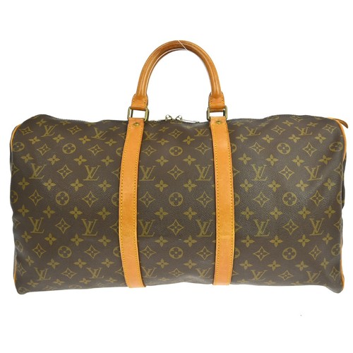 Louis Vuitton Keepall Bag Monogram Canvas Brown Travel Bag