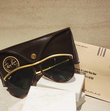 B L W0641 Ray-Ban Olympian Aviator Sunglasses / Tortoise  Gold w/ Green Lenses