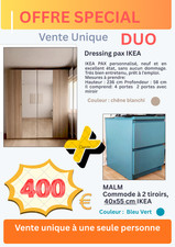 OFFRE SPÉCIALE KIT IKEA Dressing PAX   MALM Commode à 2 tiroirs, 40x55 cm IKEA