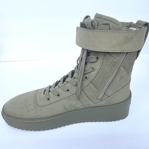 Usado en Excelente Condición Fear of God Zapatillas Militares Botas Verde Oliva Zapatos 39 Hecho en Italia - Imagen 9 de 24