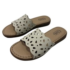 Cliffs By White Mountain Squad Sandal White Slip On Slides Women's Size 6.5M