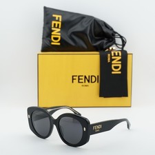 New Fendi FE40137F 01A ROMA Shiny Black/Grey 53-21-145 Sunglasses