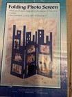 Tri-Panel Vintage Wood Folding Photo Frame Standing  Blue Cityscape Approx 2’x2’