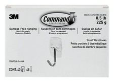 Small Clear Wire Toggle Hooks, 40 Hooks and 48 Strips, Damage Free Hanging Wa... 0.80 per strip