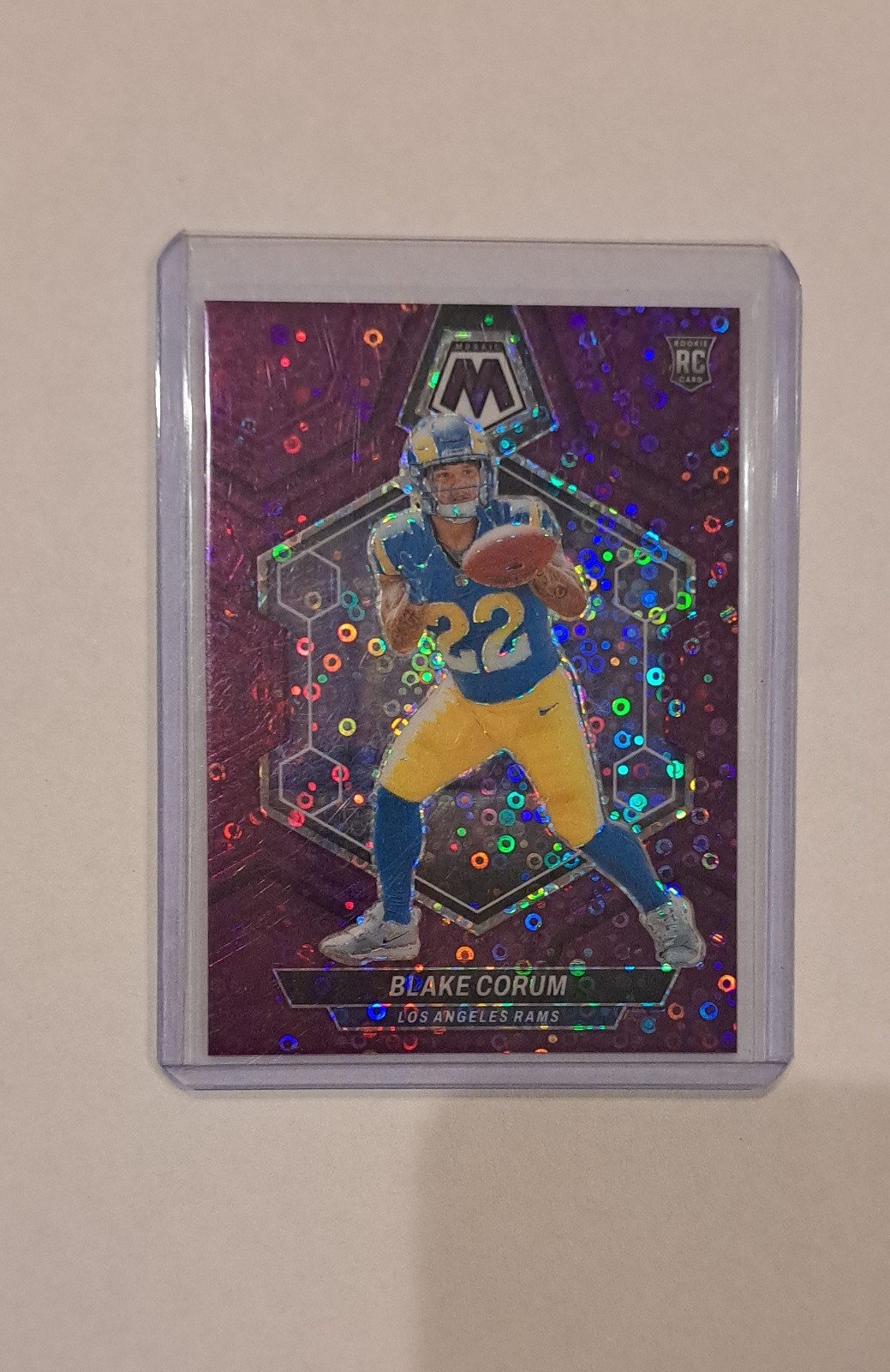2024 Panini Mosaic - Rookies Blake Corum #368 No Huddle Purple Mosaic Prizm /50