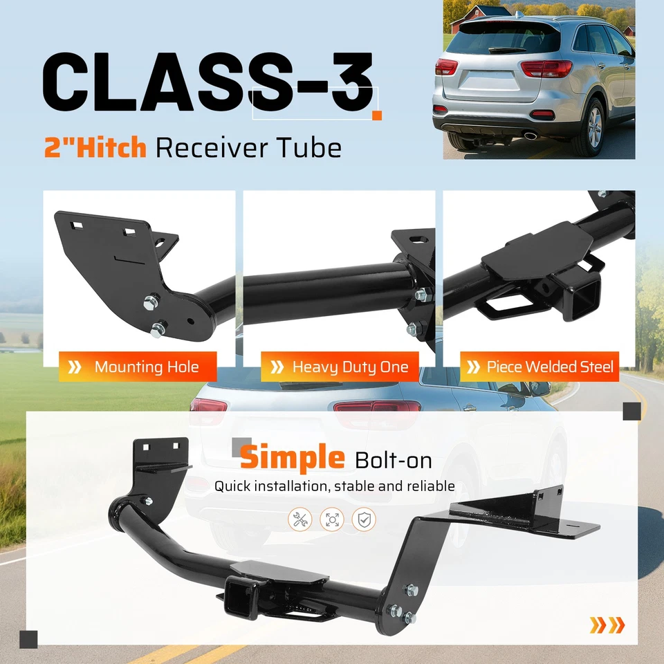 Class 3 Trailer Hitch 2" Receiver For Hyundai Santa Fe 2019-20 KIA Sorento 16-20 Foto 3 de 4