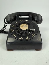 Bell System Western Electric Black Rotary Dial Desk Phone Vintage Telephone