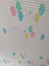 Vintage Baby Morgan BALLOONS Waffle Knit Receiving Blanket 80s Pastel Cotton USA
