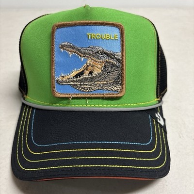 Goorin Bros 32 In Twenty Alligator Trucker Hat Green Trouble Insert Coin Vol 2