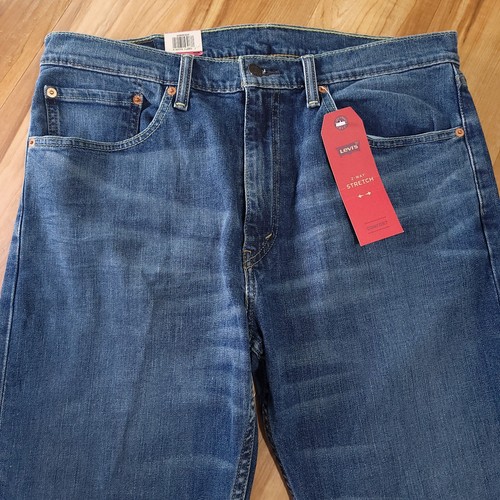 Jeans uomo Levis 505 regular fit gamba dritta 2 vie elasticizzato taglia 36x30 blu NUOVO - Foto 3 di 15