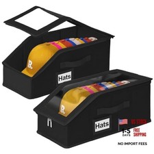 2-PCS Large Capacity, Stackable Hat Storage For Baseball Caps  Holds up Black