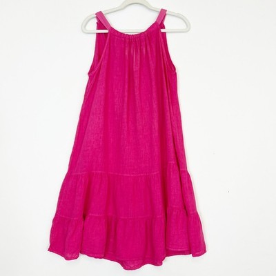 Bellambra Pink 100% Linen Halter Dress Women's Large