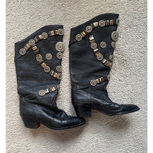 Stivali cowboy western alti in vera pelle Barts Made in Italy RARI vintage anni 80 - Foto 3 di 12