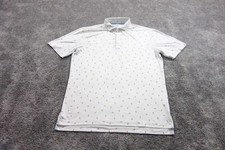 Johnnie O Polo Shirt Medium White Featherweight Gecko Print Performance Golf