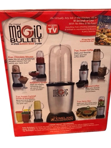The Original Magic Bullet 17 piece set. Mostly new in box. Missing few pieces. - Picture 3 of 6