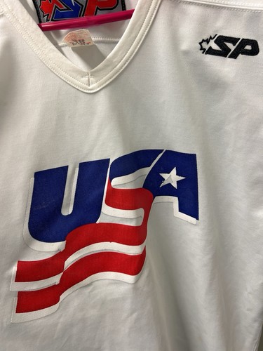 Vintage Team USA Olympics Hockey Jersey Mens Size 48 White Red Blue Mens - Picture 4 of 8