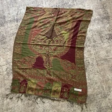 Womens Pashmina Silk Floral Paisley Fashion Scarf Wide Tassel Boho Hippie