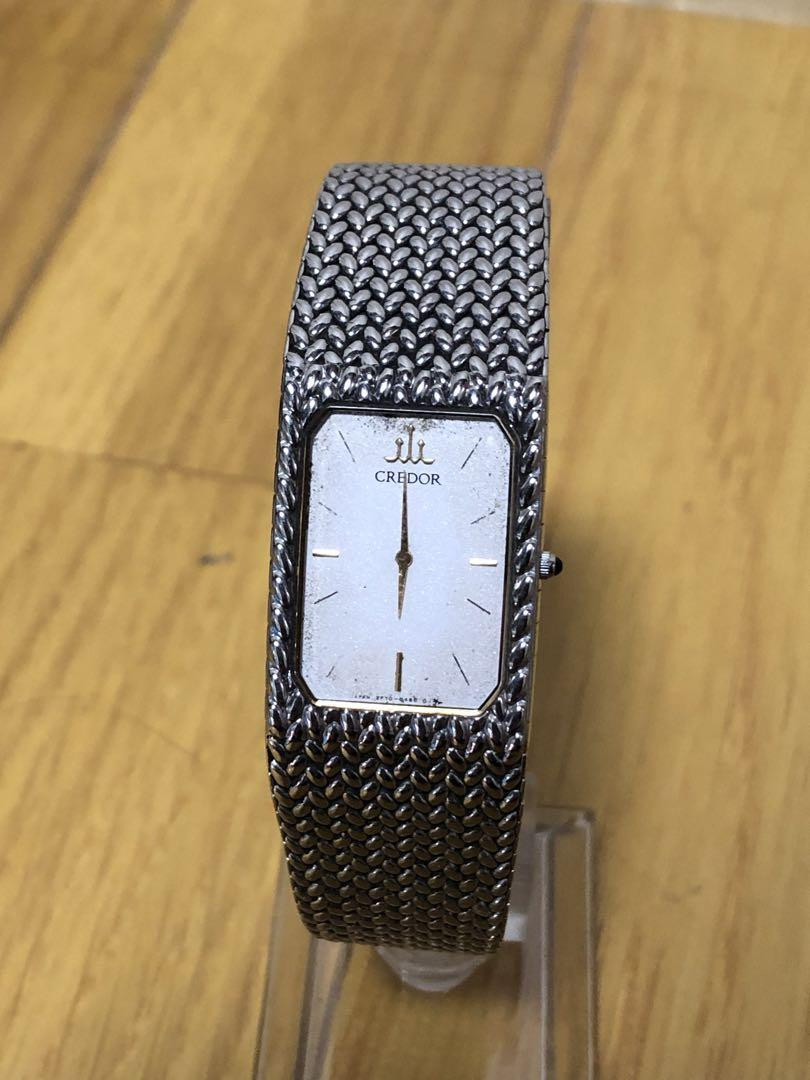 Seiko Credor 時計 シルバー メッシュ
