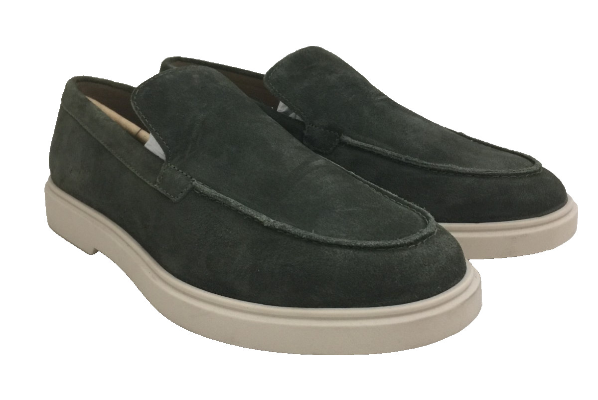 M&S Autograph Men's Loafers Size 8 Khaki Suede Upper Slip-ons New F1