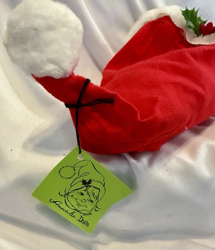 Cappello Babbo Natale Annalee 1982 Natale Giallo Anatroccolo Mobilitee 7” Vintage - Foto 6 di 10