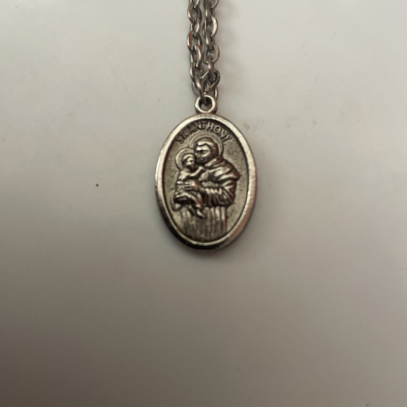 Saint Anthony Medal Patron Saint of Lost Items Holy Spirit with chain