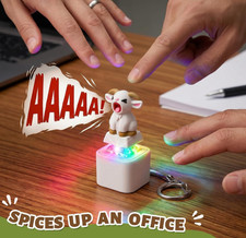 Rechargeable Finger Clicker Keyboard Keychain with Goat Scream Sound and Light W