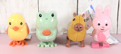 2026 Target Bullseye Set of 4 Easter Wind Up Toys Chick Frog Capybara Bunny NEW