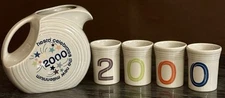 🌈 Fiesta 2000 Millennium Disk Pitcher & Tumblers – 5pc Commemorative Set HTF!