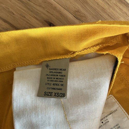 Barrier Wear Wildland yellow Fire Fighting Pants Cargo Nomex FR PPE Unisex XS/28 - Picture 8 of 9