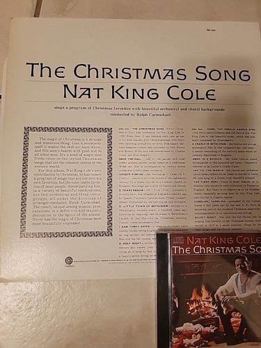 NAT KING COLE THE CHRISTMAS SONG LP VINYL SM-1967 YELLOW LABEL CAPITOL CD BONUS - Picture 6 of 11