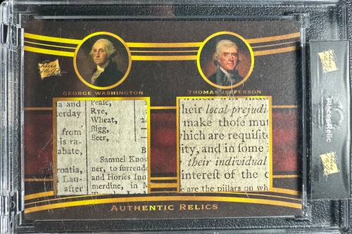2022 Pieces of the Past Dual Relic George Washington Thomas Jefferson #DR-2