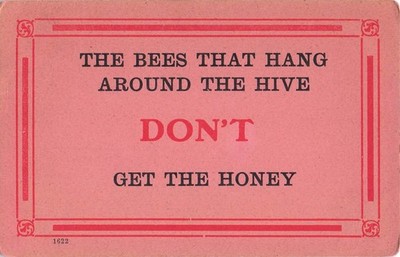 Antique Humor Postcard  The Bees That Hang Around The Hive Don t Get The Honey''