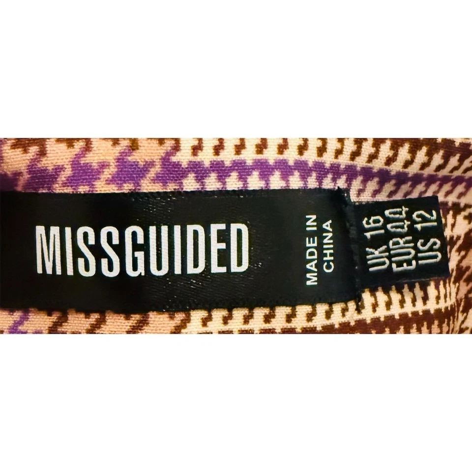 Missguided Mujer Chino Botín Corto A Cuadros Marrón Talla 12 Pantalones Calientes Foto 2 de 4